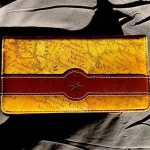 Wallet Leather compass/ map printed designs.Leather interior, magnetic c…